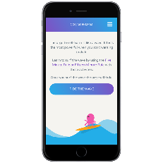 A photo of a smartphone displaying the ClearFear app on the screen. The app offers help to people suffering with anxiety and panic.